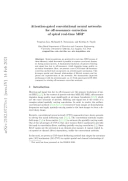 Attention-gated convolutional neural networks for off-resonance
  correction of spiral real-time MRI