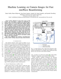 Machine Learning on Camera Images for Fast mmWave Beamforming
