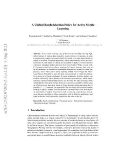A Unified Batch Selection Policy for Active Metric Learning