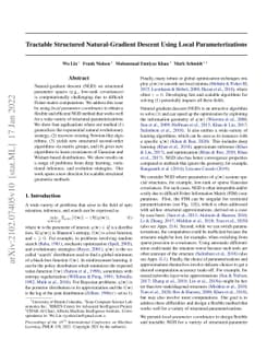 Tractable structured natural gradient descent using local
  parameterizations