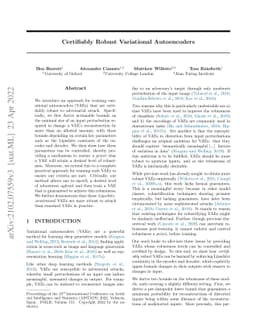 Certifiably Robust Variational Autoencoders