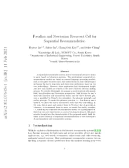 Freudian and Newtonian Recurrent Cell for Sequential Recommendation