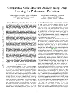 Comparative Code Structure Analysis using Deep Learning for Performance
  Prediction