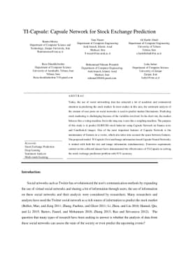 TI-Capsule: Capsule Network for Stock Exchange Prediction