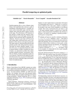 Parallel Tempering on Optimized Paths