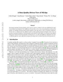A Data Quality-Driven View of MLOps