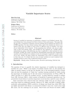 Variable importance scores