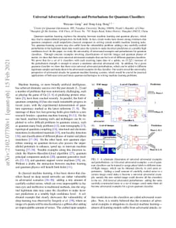 Universal Adversarial Examples and Perturbations for Quantum Classifiers