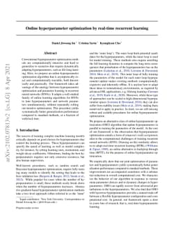 Online hyperparameter optimization by real-time recurrent learning