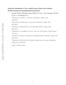 Using Data Assimilation to Train a Hybrid Forecast System that Combines
  Machine-Learning and Knowledge-Based Components