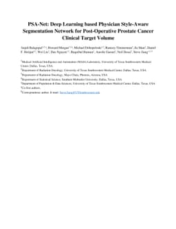 PSA-Net: Deep Learning based Physician Style-Aware Segmentation Network
  for Post-Operative Prostate Cancer Clinical Target Volume