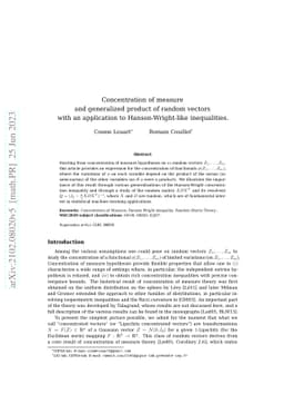 Concentration of measure and generalized product of random vectors with
  an application to Hanson-Wright-like inequalities