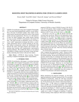 Boosting Deep Transfer Learning for COVID-19 Classification