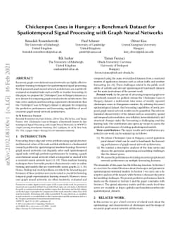 Chickenpox Cases in Hungary: a Benchmark Dataset for Spatiotemporal
  Signal Processing with Graph Neural Networks