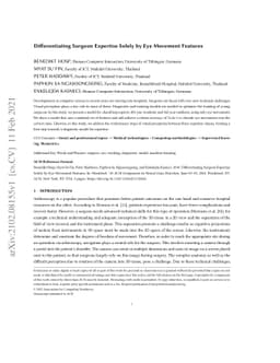 Differentiating Surgeon Expertise Solely by Eye Movement Features
