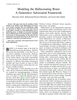 Modeling the Hallucinating Brain: A Generative Adversarial Framework