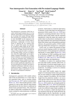 Non-Autoregressive Text Generation with Pre-trained Language Models