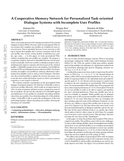 A Cooperative Memory Network for Personalized Task-oriented Dialogue
  Systems with Incomplete User Profiles