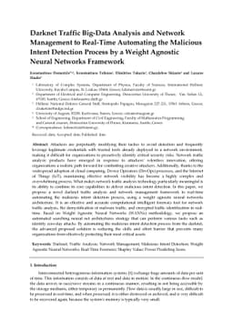 Darknet Traffic Big-Data Analysis and Network Management to Real-Time
  Automating the Malicious Intent Detection Process by a Weight Agnostic Neural
  Networks Framework