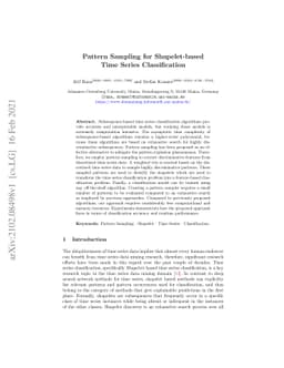 Pattern Sampling for Shapelet-based Time Series Classification