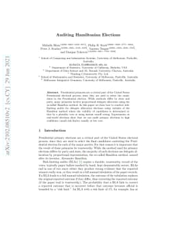 Auditing Hamiltonian Elections