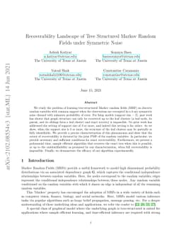 Recoverability Landscape of Tree Structured Markov Random Fields under
  Symmetric Noise