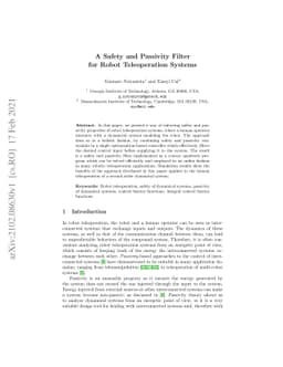 A Safety and Passivity Filter for Robot Teleoperation Systems