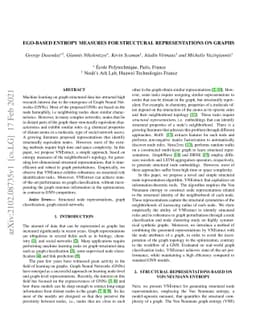 Ego-based Entropy Measures for Structural Representations on Graphs