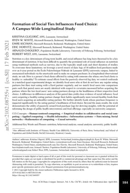 Formation of Social Ties Influences Food Choice: A Campus-Wide
  Longitudinal Study