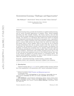Geostatistical Learning: Challenges and Opportunities