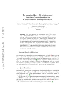 Leveraging Query Resolution and Reading Comprehension for Conversational
  Passage Retrieval