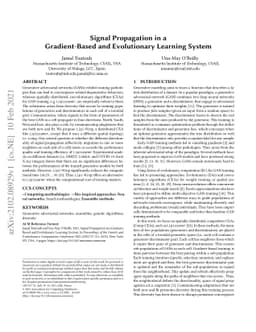 Signal Propagation in a Gradient-Based and Evolutionary Learning System