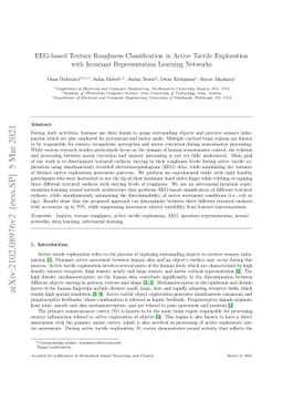 EEG-based Texture Roughness Classification in Active Tactile Exploration
  with Invariant Representation Learning Networks