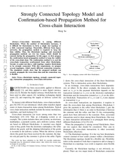 Strongly Connected Topology Model and Confirmation-based Propagation
  Method for Cross-chain Interaction