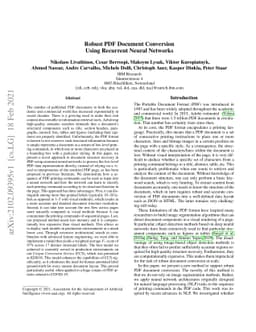 Robust PDF Document Conversion Using Recurrent Neural Networks
