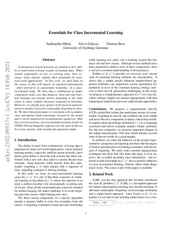 Essentials for Class Incremental Learning