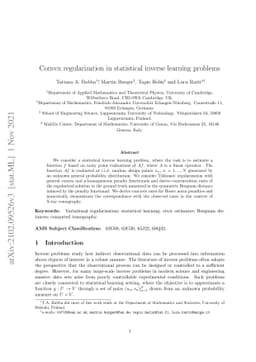 Convex regularization in statistical inverse learning problems