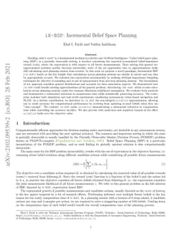 iX-BSP: Incremental Belief Space Planning