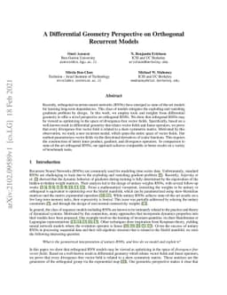 A Differential Geometry Perspective on Orthogonal Recurrent Models