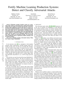 Fortify Machine Learning Production Systems: Detect and Classify
  Adversarial Attacks