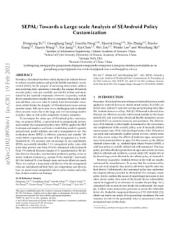 SEPAL: Towards a Large-scale Analysis of SEAndroid Policy Customization