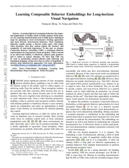 Learning Composable Behavior Embeddings for Long-horizon Visual
  Navigation