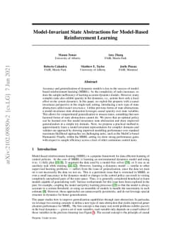 Model-Invariant State Abstractions for Model-Based Reinforcement
  Learning