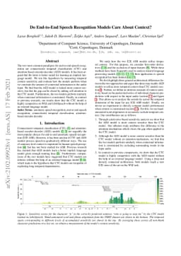 Do End-to-End Speech Recognition Models Care About Context?