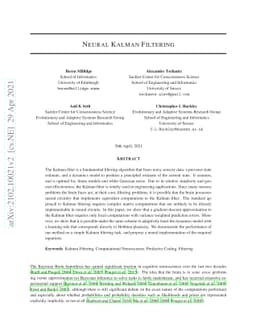 Neural Kalman Filtering