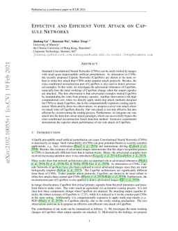 Effective and Efficient Vote Attack on Capsule Networks