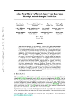 Mine Your Own vieW: Self-Supervised Learning Through Across-Sample
  Prediction