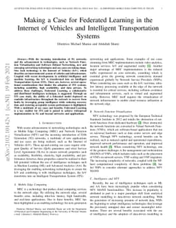 Making a Case for Federated Learning in the Internet of Vehicles and
  Intelligent Transportation Systems