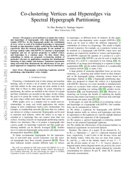 Co-clustering Vertices and Hyperedges via Spectral Hypergraph
  Partitioning