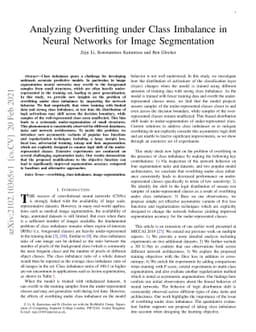Analyzing Overfitting under Class Imbalance in Neural Networks for Image
  Segmentation
